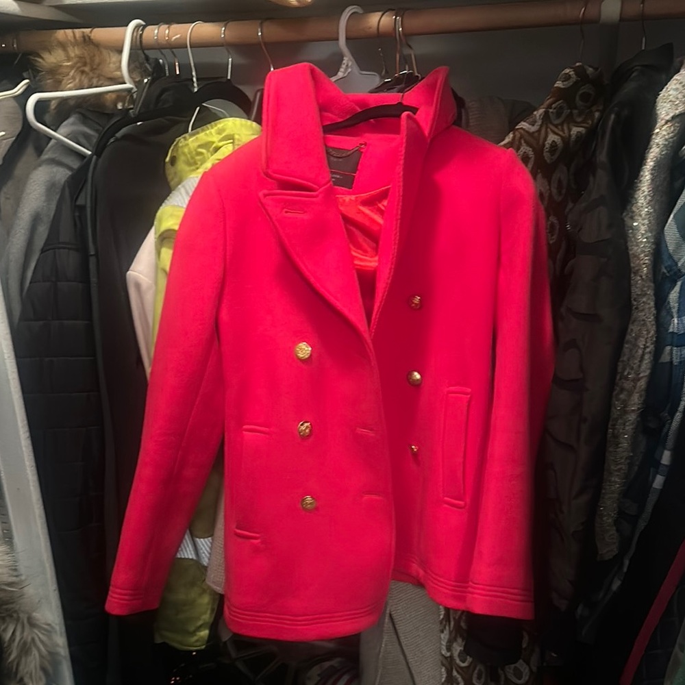 Women's Double-Breasted Red Coat. J Crew. Barely worn